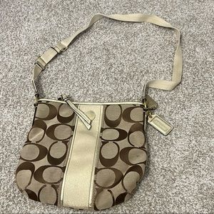 Beige Coach Crossbody Purse